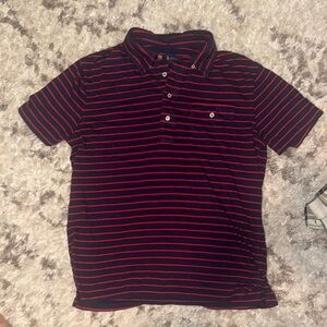 Ralph Lauren Classic Fit Polo Shirt – Navy & Red Stripes – Men’s Large